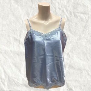 Vintage Elegant Blue Satin Camisole size L